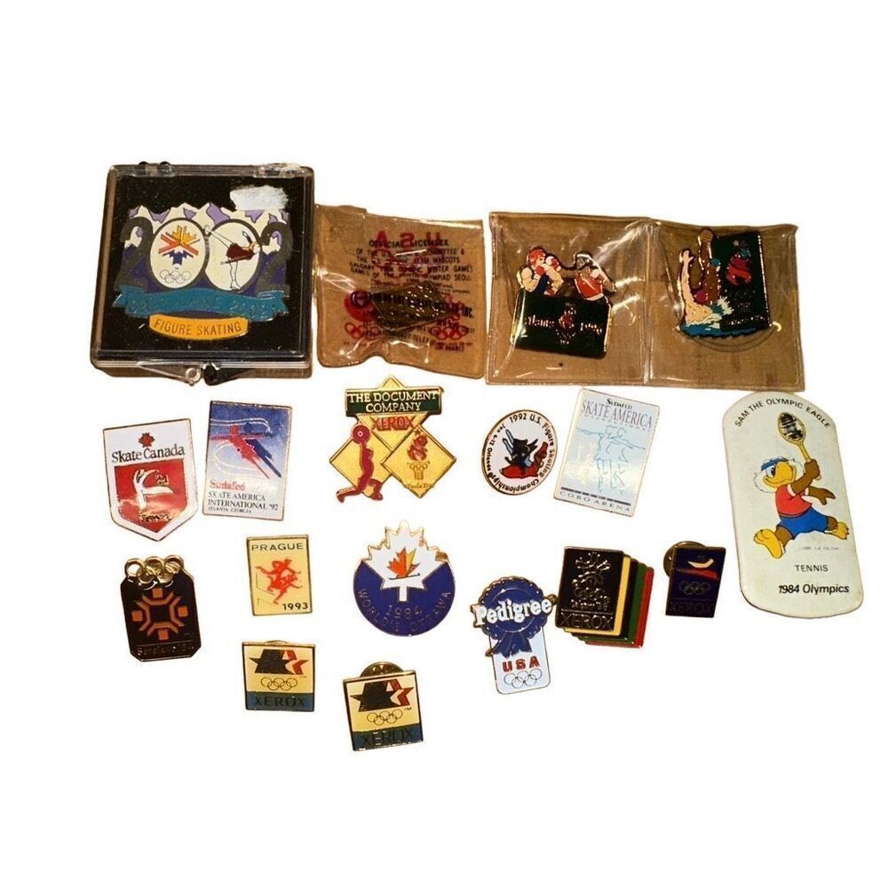 Vintage olympic Pin label Bundle Lot